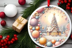 Detailed Christmas Candy Scene Sublimation PNG Product Image 2