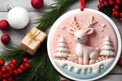 Round Christmass Ornament Sublimation|Clipart Product Image 2