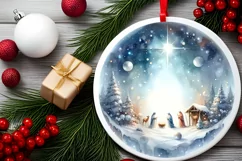 Nativity Winter Christmas Ball Scene Sublimation PNG Product Image 2