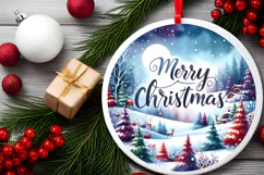 Round Christmass Ornament Sublimation|Clipart Product Image 2