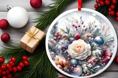 3D Winter Scene with Flowers Ornament Sublimation PNG Product Image 2