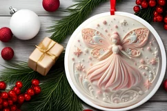 Pastel Depth Christmas Fairy Ornament Sublimation PNG Product Image 2