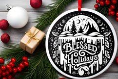 3D Winter Scene with Blessed Holidays Jolly Joy Ornament Product Image 2