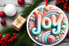 Round Christmass Ornament Sublimation|Clipart Product Image 2