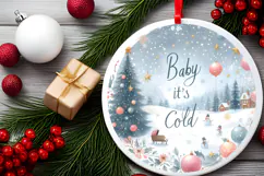 Round Christmass Ornament Sublimation|Clipart Product Image 2