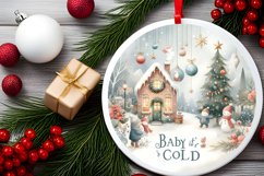 Pastel Watercolor Christmass Scene with Large Text: Baby Product Image 2