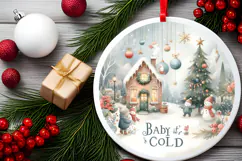 Round Christmass Ornament Sublimation|Clipart Product Image 2