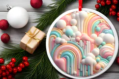 Round Christmass Ornament Sublimation|Clipart Product Image 2
