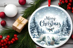Round Christmass Ornament Sublimation|Clipart Product Image 2