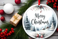 Round Christmass Ornament Sublimation|Clipart Product Image 2