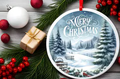 Round Christmass Ornament Sublimation|Clipart Product Image 2