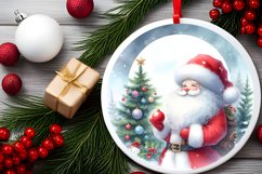 Santa Round Ornament Sublimation PNG Product Image 2