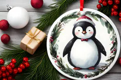 Round Christmass Ornament Sublimation|Clipart Product Image 2