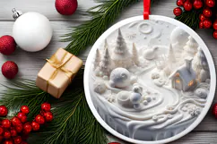 Round Christmass Ornament Sublimation|Clipart Product Image 2