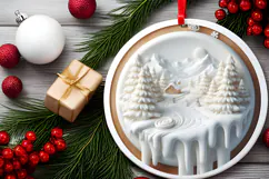 Round Christmass Ornament Sublimation|Clipart Product Image 2