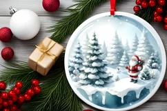 Watercolor Christmas Ornament Santa Product Image 2