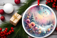 Round Christmass Ornament Sublimation|Clipart Product Image 2