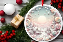 Detailed Christmas Candy Scene Sublimation PNG Product Image 2
