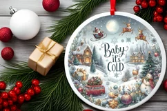 Christmas Scene Baby It's Cold Outside Sublimation PNG Product Image 2