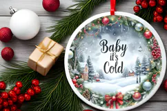Round Christmass Ornament Sublimation|Clipart Product Image 2