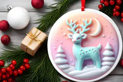 Round Christmass Ornament Sublimation|Clipart Product Image 2