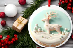 Round Christmass Ornament Sublimation|Clipart Product Image 2