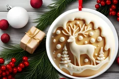 3D Deer Winter Ornament Sublimation PNG Product Image 2