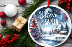 Round Christmass Ornament Sublimation|Clipart Product Image 2