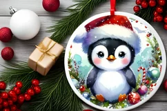 Colorful Penguin Christmas Sublimation Clipart Product Image 2