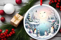 Round Christmass Ornament Sublimation|Clipart Product Image 2