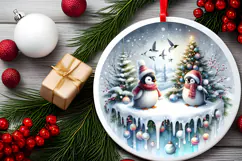 Round Christmass Ornament Sublimation|Clipart Product Image 2