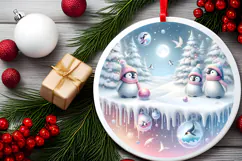 Round Christmass Ornament Sublimation|Clipart Product Image 2
