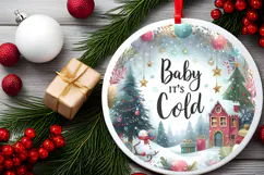 Round Christmass Ornament Sublimation|Clipart Product Image 2