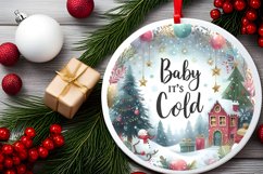 a simple christmass scene baby it's cold outside round Product Image 2