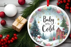 a simple christmass scene baby it's cold outside round Product Image 2