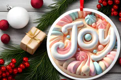 Round Christmass Ornament Sublimation|Clipart Product Image 2