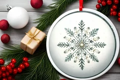 Snowflake Christmas Ornament Sublimation PNG Product Image 2