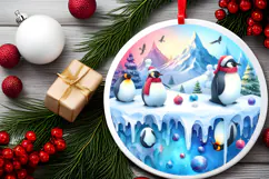 Round Christmass Ornament Sublimation|Clipart Product Image 2