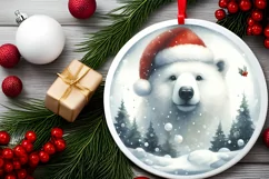 Melting Polar Bear Christmas Sublimation PNG Product Image 1