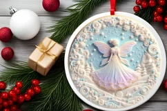 Pastel Fairy Round Ornament Sublimation PNG Product Image 2