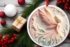 Pastel 3D Martzipan Christmas Fairy with Depth Round Product Image 2