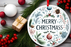 Round Christmass Ornament Sublimation|Clipart Product Image 2