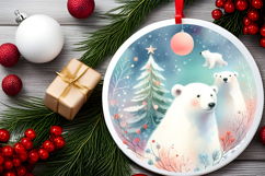 Round Christmass Ornament Sublimation|Clipart Product Image 2