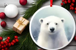 Round Christmass Ornament Sublimation|Clipart Product Image 2