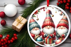 Winter Gnomes Round Ornament Sublimation PNG Product Image 2
