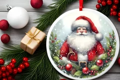 Detailed Winter Santa Round Image PNG Product Image 2