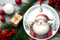 Detailed Winter Santa Round Image PNG Product Image 2