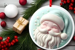 Santa Martzipan Round Ornament Sublimation PNG Product Image 2