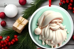 Santa Martzipan Round Ornament Sublimation PNG Product Image 2