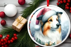 Dog Round Sticker Ornament Sublimation PNG Product Image 2
